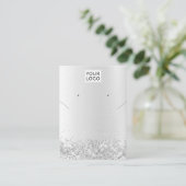 Voeg logo juwelen toe Glitter ketting oorscherm Visitekaartje (Staand voorkant)