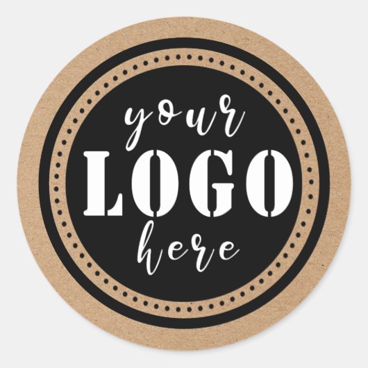 Voeg Logo Kraft-papier toe Ronde Sticker (Voorkant)