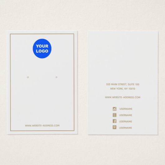 Voeg Logo Light Grey Earring Jewelry Display toe Visitekaartje (Voorkant /achterkant)