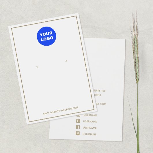 Voeg Logo Light Grey Earring Jewelry Display toe Visitekaartje