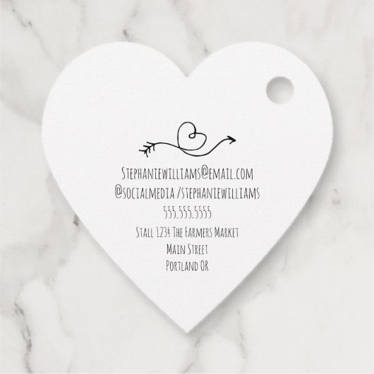 Voeg Logo Made met Liefde toe |Hartelijk dank voor Bedankjes Labels (Achterkant)