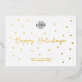 Voeg Logo minimalistische Gold Stars Business-Fees Folie Uitnodiging
