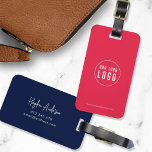 Voeg Logo Modern Script Business Custom Colors toe Bagagelabel<br><div class="desc">Voeg Logo Modern Script Business Custom Colours Bagagelabel toe dat ideaal is voor u en uw medewerkers wanneer u voor uw werk reist. Achtergrondkleur op de voor- en achterkant is bewerkbaar, klik op "Bewerken" om de kleur te wijzigen Personaliseer deze door de tekst voor de tijdelijke aanduiding en het afbeelding...</div>