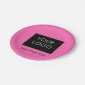 Voeg Logo Moderne Roze Zaken toe Papieren Bordje (Gekanteld)