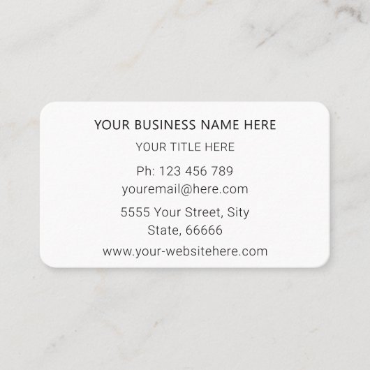 Voeg Logo, Naam, Titel, Telefoon, E-mail, Adres, W Visitekaartje (Voorkant)