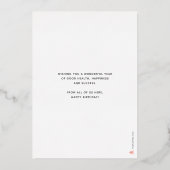 Voeg Logo Navy Blue Oranje Fireworks Group Birthda Folie Uitnodiging (Achterkant)