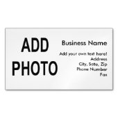 Voeg Logo of Foto toe, Bedrijfs Informatie Magnetisch Visitekaartje (Voorkant)