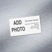 Voeg Logo of Foto toe, Bedrijfs Informatie Magnetisch Visitekaartje (Voorbeeld)