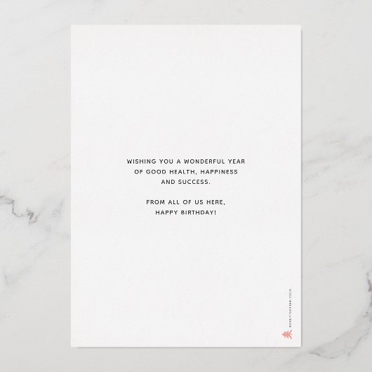 Voeg Logo Paarse Gift Fireworks Birthday toe Folie Uitnodiging (Achterkant)