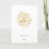 Voeg Logo Paarse Gift Gold Fireworks Group Birthda Kaart (Achterkant)