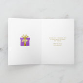 Voeg Logo Paarse Gift Gold Fireworks Group Birthda Kaart (Binnen)