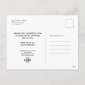 Voeg Logo Paarse kaarsen toe Feestdagenkaart (Achterkant)