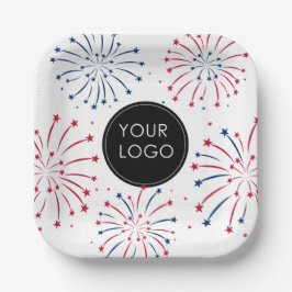 Voeg Logo Patriotic Business Company Fireworks toe Papieren Bordje