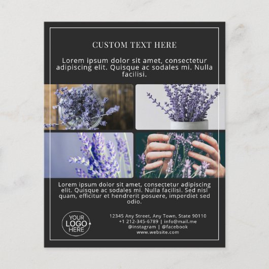 Voeg Logo Photo Grid Collage Black Promo toe Flyer (Voorkant)