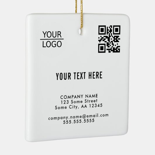 Voeg Logo QR-code aangepaste tekstpromotie toe, we Keramisch Ornament (Rechts)