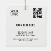 Voeg Logo QR-code aangepaste tekstpromotie toe, we Keramisch Ornament (Achterkant)