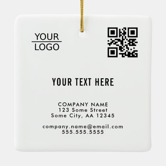 Voeg Logo QR-code aangepaste tekstpromotie toe, we Keramisch Ornament (Achterkant)