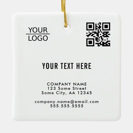 Voeg Logo QR-code aangepaste tekstpromotie toe, we Keramisch Ornament (Voorkant)