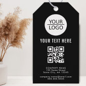 Voeg Logo QR Code aangepaste tekstpromotie zwart t Cadeaulabel
