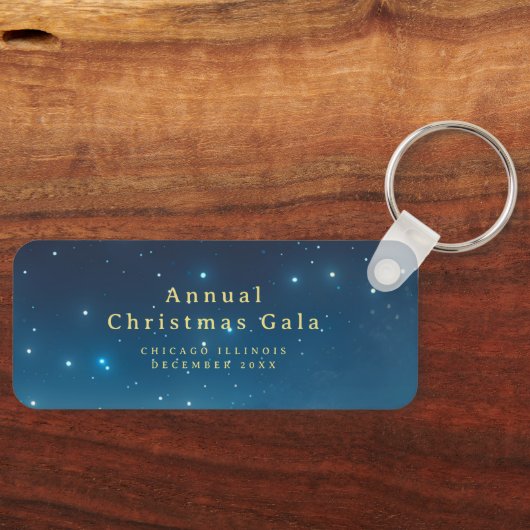 Voeg Logo QR Code Blue Gold Sleutelhanger toe (Voorkant)