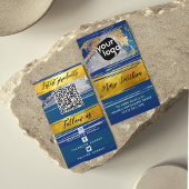 Voeg Logo QR-code en sociale media Gold Navy Blue Visitekaartje