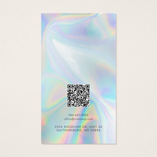 Voeg Logo QR Code Holographic Earning Display Kaar Visitekaartje (Achterkant)