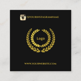 Voeg Logo QR Code Modern Zwart Goud toe Vierkante Visitekaartje