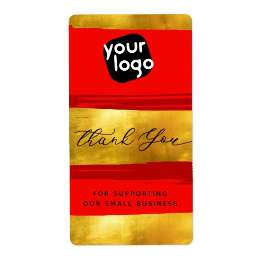 Voeg Logo & QR Code Moderne Gepersonaliseerd toe D Etiket (Voorkant)