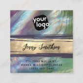 Voeg Logo QR Code Social Media Gold Moeder Pearl t Vierkante Visitekaartje (Voorkant)