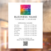 Voeg Logo QR Code Telefoonnummer Scan prijslijsten Raamsticker (Vel 2)