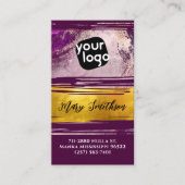 Voeg Logo & QR-code toe Modern Gold Paars, speciaa Visitekaartje (Voorkant)