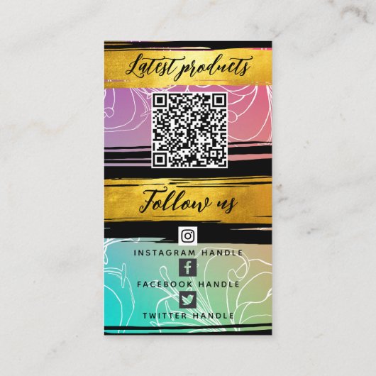   Voeg logo & QR-code toe Modern persoonlijk bedan Visitekaartje (Achterkant)