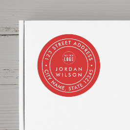 Voeg Logo Ronde dubbele rand Aangepast kleurenadre Sticker