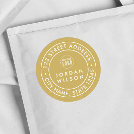 Voeg Logo Ronde dubbele rand Aangepast kleurenadre Sticker