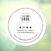 Voeg Logo Round Black Border Social Media Branding Raamsticker (Vel 3)