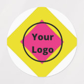 Voeg logo roze gele vorm toe labels (Design 1)