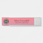Voeg Logo roze Ombre Executive Office Manager toe Deurbordje (Voorkant)