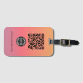 Voeg Logo roze Ombre QR Code Business toe Bagagelabel (Voorkant (horizontaal))