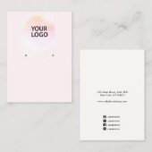 Voeg Logo roze Waterverf Verouderde weergavehouder Visitekaartje (Voorkant / Achterkant)