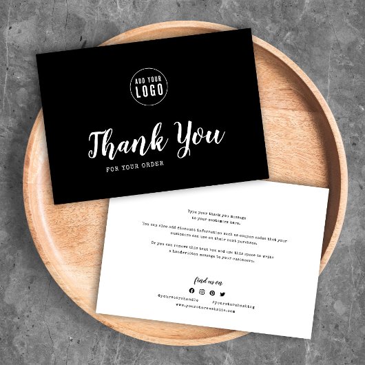 Voeg Logo Script en Typewriter Dankkaart toe Bedankkaart