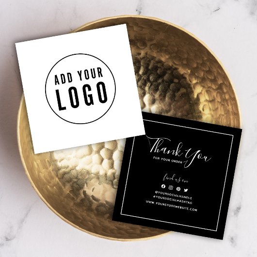 Voeg Logo sociale aangepaste kleur toe Dank u Invo Vierkante Visitekaartjes