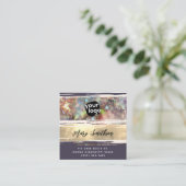 Voeg Logo sociale media en QR-code toe Moderne Opa Vierkante Visitekaartje (Staand voorkant)