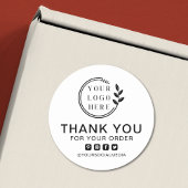 Voeg Logo sociale media order toe Hartelijk dank Ronde Sticker