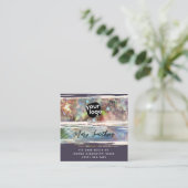 Voeg Logo Sociale Media QR Code Moeder van ParelOp Vierkante Visitekaartje (Staand voorkant)