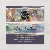 Voeg Logo Sociale Media QR Code Moeder van ParelOp Vierkante Visitekaartje (Voorkant)