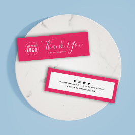 Voeg Logo sociale media toe Dank u bewerkbare kleu Mini Visitekaartjes