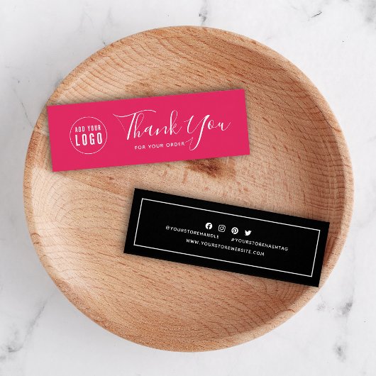 Voeg Logo sociale media toe Dank u bewerkbare kleu Mini Visitekaartjes