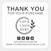 Voeg Logo sociale media-volgorde toe Dank u wel Aa Vierkante Sticker (Voorkant)