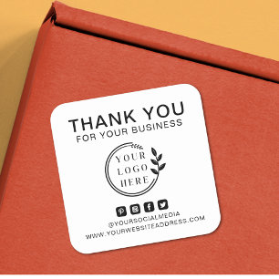 Voeg Logo sociale media-volgorde toe Dank u wel Aa Vierkante Sticker