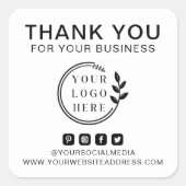 Voeg Logo sociale media-volgorde toe Dank u wel Aa Vierkante Sticker (Voorkant)